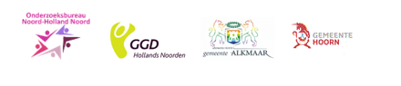 Logo deelnemers: onderzoeksbureau NHN GGD Hollands Noorden, Gemeente Alkmaar en gemeente Hoorn